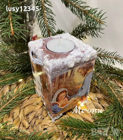 Свещник кутия-Свята нощ! 🎄, снимка 3 - Декорация за дома - 52769456