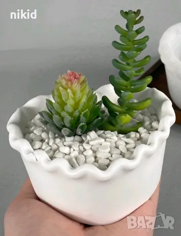 Къдраво сърце висока купичка кашпа саксия силиконов молд форма шоколад гипс смола декор, снимка 7 - Форми - 50214288