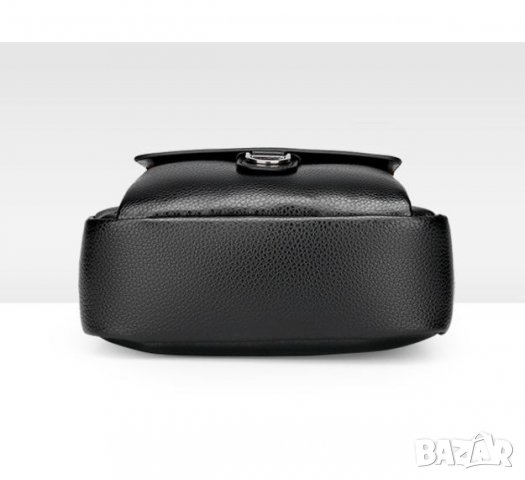 Стилна мъжка ръчна кожена чанта черна; модел №2, снимка 4 - Чанти - 37985526
