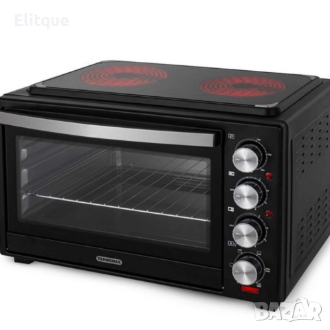 Компактна печка Termomax – фурна + два керамични котлона в едно, снимка 3 - Печки, фурни - 52465332