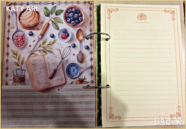 Тефтер за рецепти "Прибори" в зелено, снимка 6 - Други - 52283325