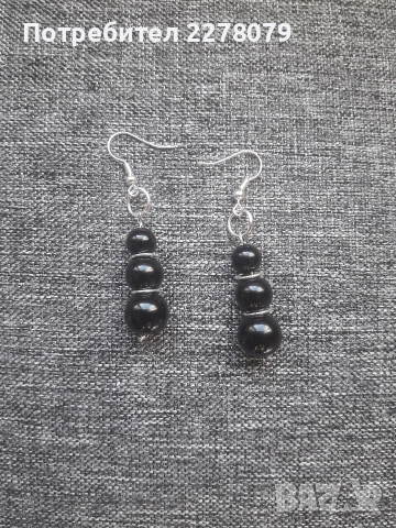 Обеци от полускъпоценни камъни - ръчна изработка, снимка 4 - Обеци - 44764262