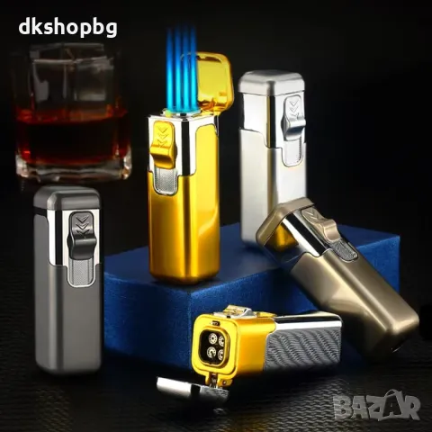 HL1005 Метална запалка за пури с 4 струен пламък, снимка 2 - Запалки - 48988211