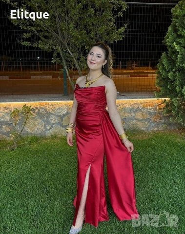 ⭐️Дълги сатенени рокли с цепка