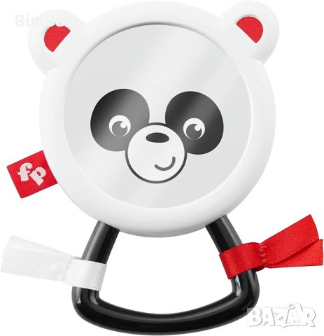 Бебешка дрънкалка Панда с огледало / Fisher Price, снимка 2 - Дрънкалки и чесалки - 40356439