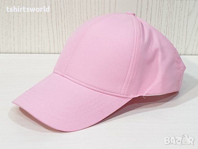 Нова изчистена шапка с козирка в розов цвят, микрофибър, снимка 3 - Шапки - 37505714