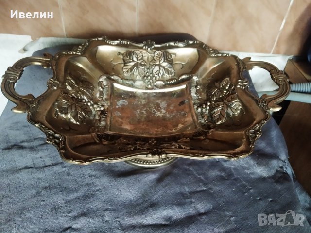 посребрена метална купа арт деко , снимка 1 - Антикварни и старинни предмети - 30153369