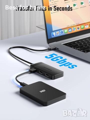 Професионален USB-C Хъб 10-в-1 Lemorele – Dual HDMI 4K, 100W PD, USB 3.0, Алуминиев, снимка 2 - Външни батерии - 52967340