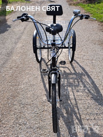-10% ТЕЛК - СемейнаТриколка колело 24 цола 6 скорости 3 спирачки с товарен кош и облегалка, снимка 4 - Велосипеди - 40317058