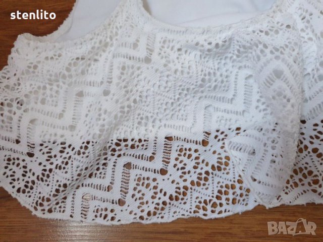 Бански - бюстие бяла дантела от H&M р-р 158/164, снимка 14 - Бански костюми - 29850697