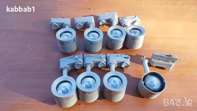 Лампи - Спот за релсова система 8бр x GU10/50W/230V луни за таван - лампи, снимка 2 - Други - 53907184