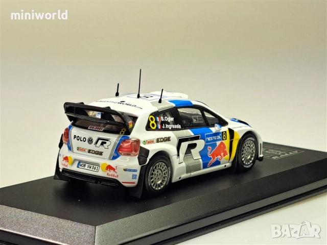 VOLKSWAGEN POLO R WRC n.8 S.Ogier Rally Finland 2013 - мащаб 1:43 на IXO моделът е нов PVC кейс, снимка 2 - Колекции - 52402697