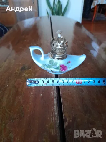 Стара декоративна порцеланова газена лампа, снимка 3 - Други ценни предмети - 48426991