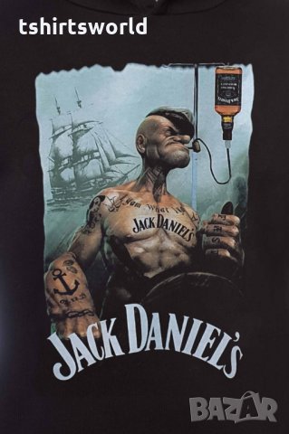 Нов мъжки суичър с дигитален печат Попай Моряка - Джак Даниелс, снимка 2 - Суичъри - 31562867