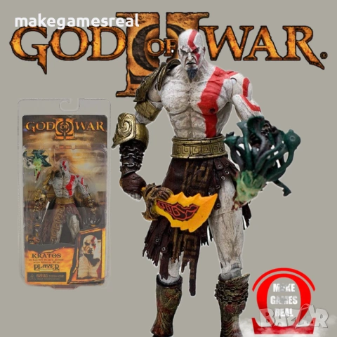 Екшън фигура God of War 2 - Kratos with Medusa Head