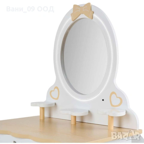 Дървена детска тоалетка с LED осветление, снимка 4 - Мебели за детската стая - 53884905