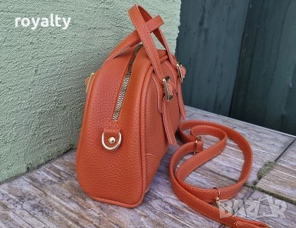 Дамска Оранжева Кожена Чанта , снимка 2 - Чанти - 52077001