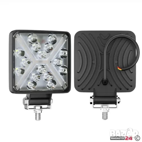 Квадратен LED прожектор с вграден мигач 11 x 11 cm, снимка 3 - Аксесоари и консумативи - 55864028