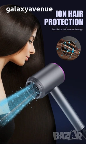 Сешоар, 800W, черен, 2 скорости, 3 температури, студен въздух, 28x10 см, снимка 3 - Сешоари - 54010473