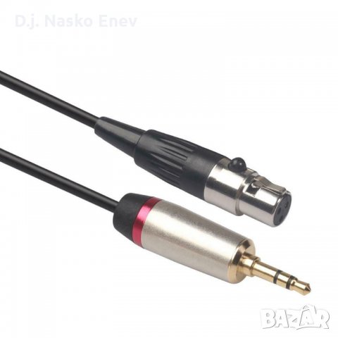 Mini XLR 3Pin Female to 3.5mm TRS Male Plug Microphone Cable Wire - AKG ДОЗА КАБЕЛ ДИСТАНЦИОННО , снимка 1 - Микрофони - 30706694