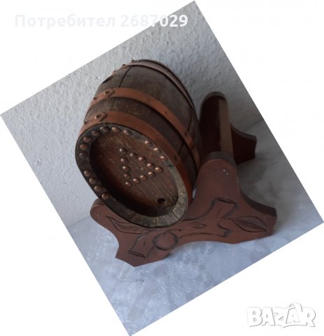  дървено буре с обръчи и стойка бъкел буренце бъчва бъчвичка, снимка 8 - Други - 31488451