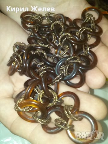 СТАР ВИНТИДЖ ГЕРДАН с МЕДНИ ЕЛЕМЕНТИ и КАТАЛИН 72361, снимка 7 - Колиета, медальони, синджири - 29604893