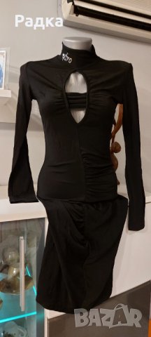 Черна дамска официална рокля размер М/L, снимка 3 - Рокли - 35041250