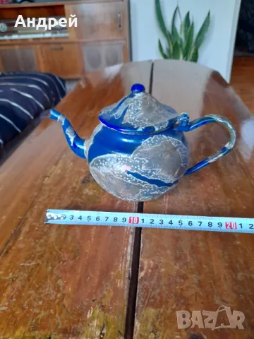 Стар емайлиран чайник #69, снимка 7 - Други ценни предмети - 48882092