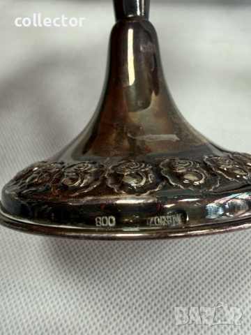 Винтидж сребърни свещници. №7726, снимка 8 - Антикварни и старинни предмети - 52789861