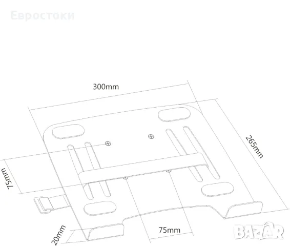 Laptop holder IP3 Метална поставка за лаптоп 75x75, черна, снимка 3 - Лаптоп аксесоари - 47960235