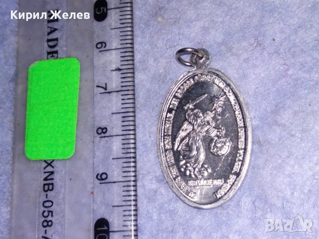 РЯДКА КАТОЛИЧЕСКА ПОСРЕБРЕНА ДВУСТРАННА ИКОНКА РЕЛИГИОЗЕН МЕДАЛЬОН 31233, снимка 2 - Колиета, медальони, синджири - 39856991