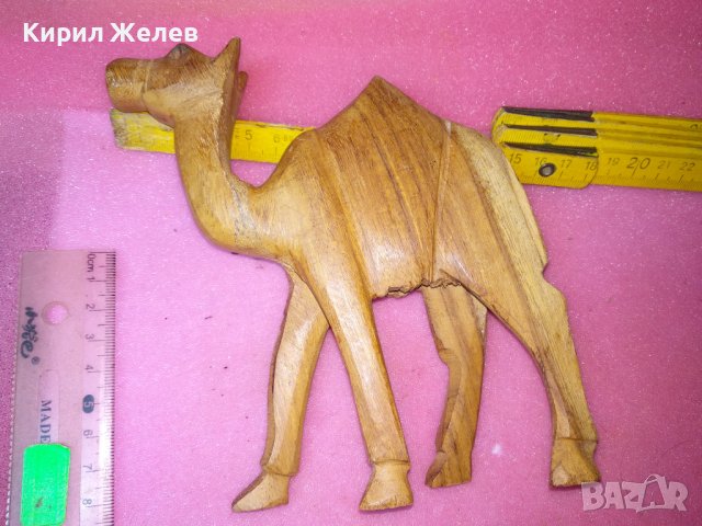 СТАРА ДЕКОРАТИВНА ДЪРВЕНА ФИГУРКА на КАМИЛА РЪЧНА ИЗАБОТКА За КОЛЕКЦИЯ УКРАСА 42843, снимка 4 - Статуетки - 44314272