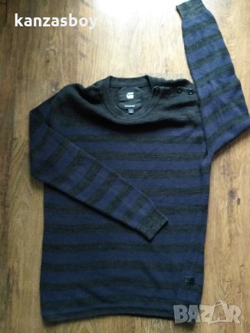 G-STAR Dadin stripe r knit l/s - страхотен мъжки пуловер, снимка 5 - Пуловери - 31400170