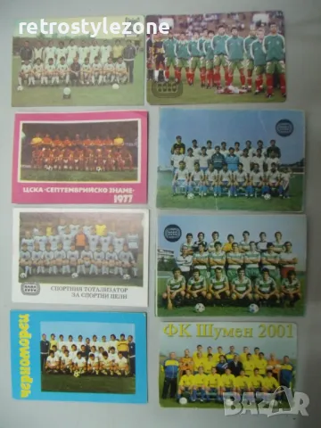 № 7859 лот - 8 броя стари календарчета   - футболни отбори 