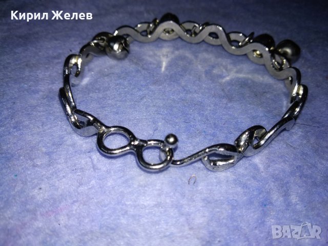 ЕФЕКТНА АЖУРНА СРЕБРИСТА ВИНТИДЖ ГРИВНА СТОМАНЕНА с КАМБАНКИ ЗВЪНЧЕТА 37983, снимка 8 - Гривни - 40856258