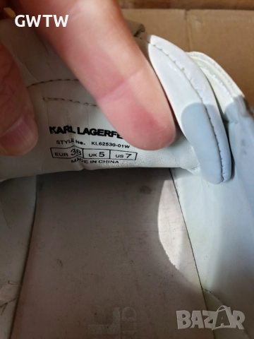 Karl LagKarl Lagerfeld бели кецове естествена кожаerfeld бели кецове, снимка 7 - Кецове - 51795360