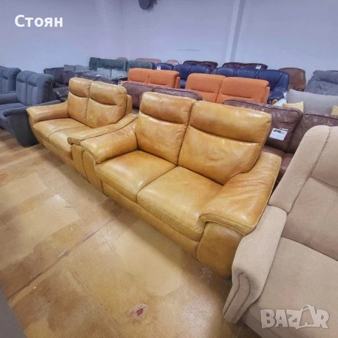 Два оранжеви кожени дивана двойки - естествена кожа, снимка 10 - Дивани и мека мебел - 39974030