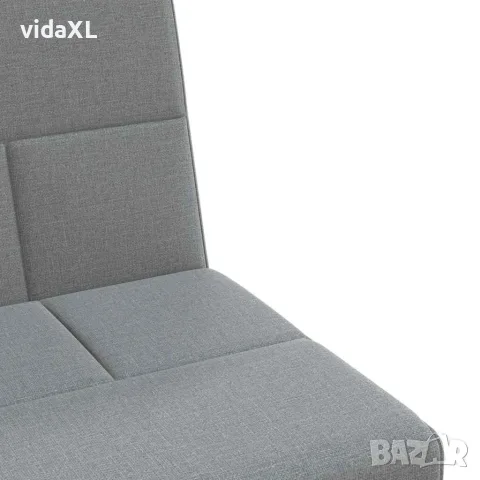 vidaXL Разтегателен диван с поставки за чаши, светлосив, плат, снимка 10 - Дивани и мека мебел - 56147261