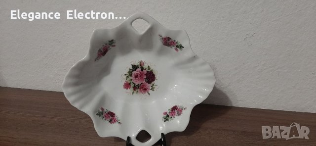 Порцеланова чиния за Ядки Букет от Рози. 22/20см. Код:2230, снимка 4 - Чинии - 38276635