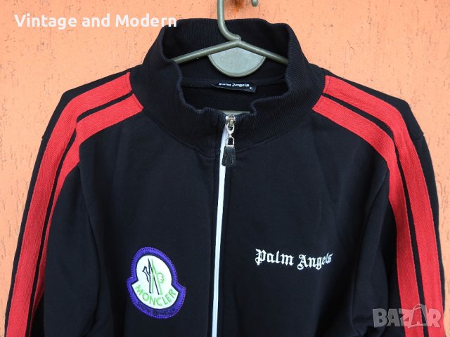 Moncler x Palm Angels горнище анцуг черно горница (L/XL), снимка 3 - Спортни дрехи, екипи - 40089542