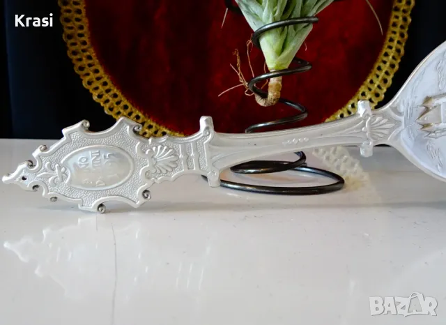 Лъжица от калай 95 г.,замък,калаена сватба. , снимка 3 - Антикварни и старинни предмети - 49665446