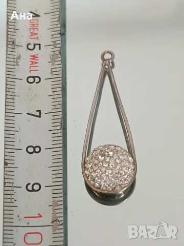 красива сребърна висулка с камъни, снимка 1