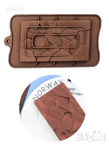 Шоколад шоколадов блок шоколадова плочка набраздена силиконов молд форма фондан, снимка 2 - Форми - 35011082