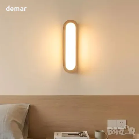 Дървен LED аплик MELAYR 4768507 с топла светлина 3000 K, снимка 2 - Други стоки за дома - 56011815