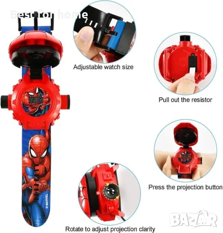Часовник-проектор Спайдърмен с 24 фигурки Maxpro, снимка 4 - Други - 49752150