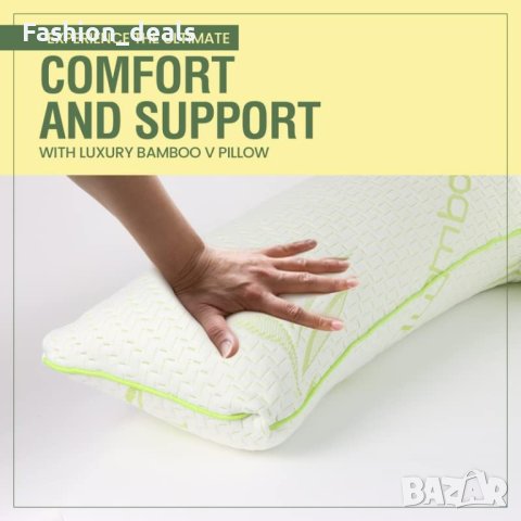 Нова V форма бамбук възглавница ортопедична бременност облекчава болка, снимка 6 - Други стоки за дома - 42253954