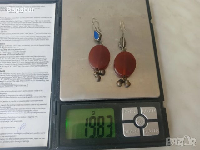 Етно обеци,карнеол,лапис,сачан,винтидж,трепка,арпалии,камък,османски,99к , снимка 3 - Антикварни и старинни предмети - 51106527