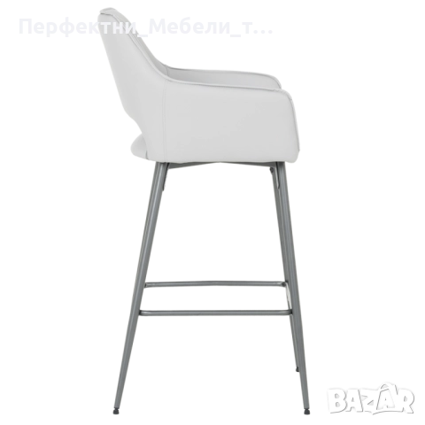 Луксозен конфортен бар стол с висок клас дамаска кафява/сива и полуподлакътници,тип кресло-бар стол, снимка 7 - Столове - 52463363