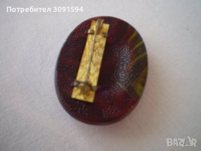  Елипсовидна Дамска брошка , снимка 4 - Антикварни и старинни предмети - 40491741