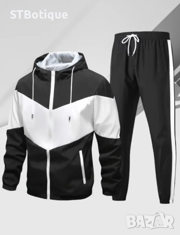 💥 Топ Обява – STBoutique💥 🧥 Мъжки спортен комплект от 2 части – яке с качулка и панталон 